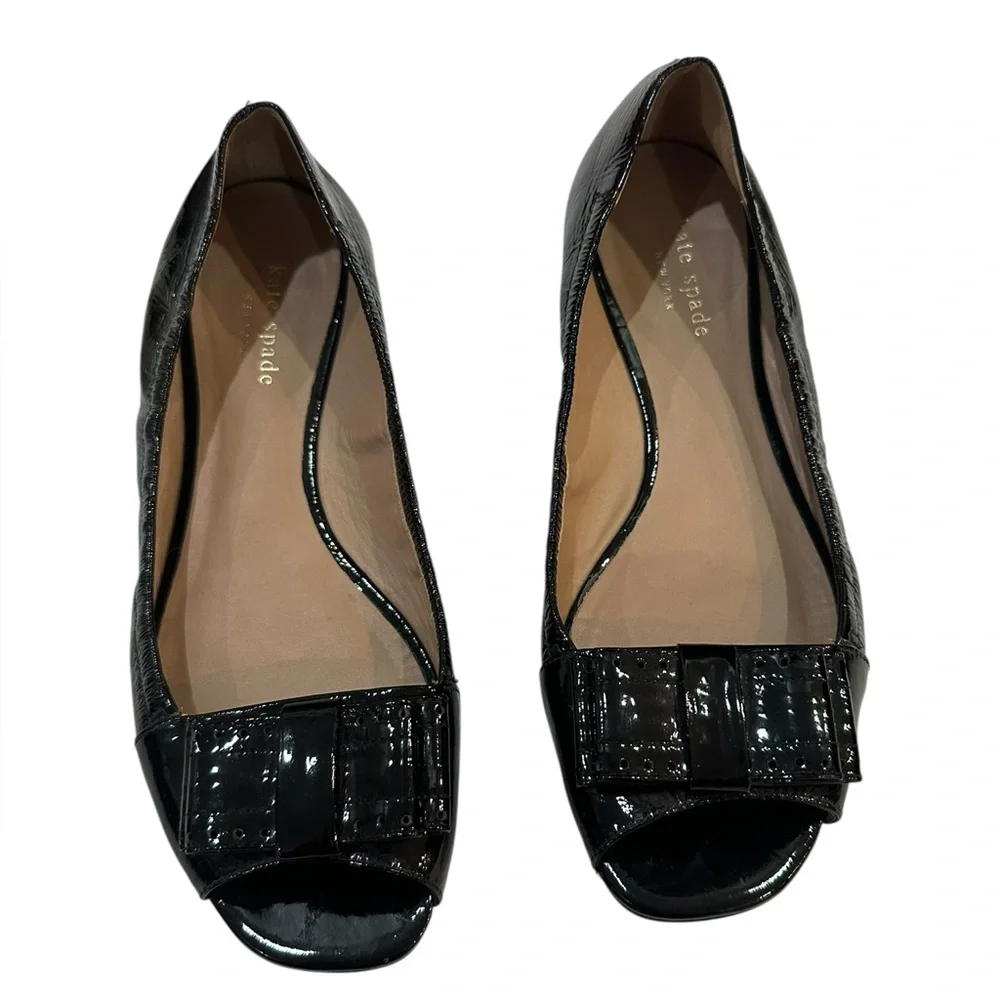 kate spade new york Women's Bow Peep Toe Flat